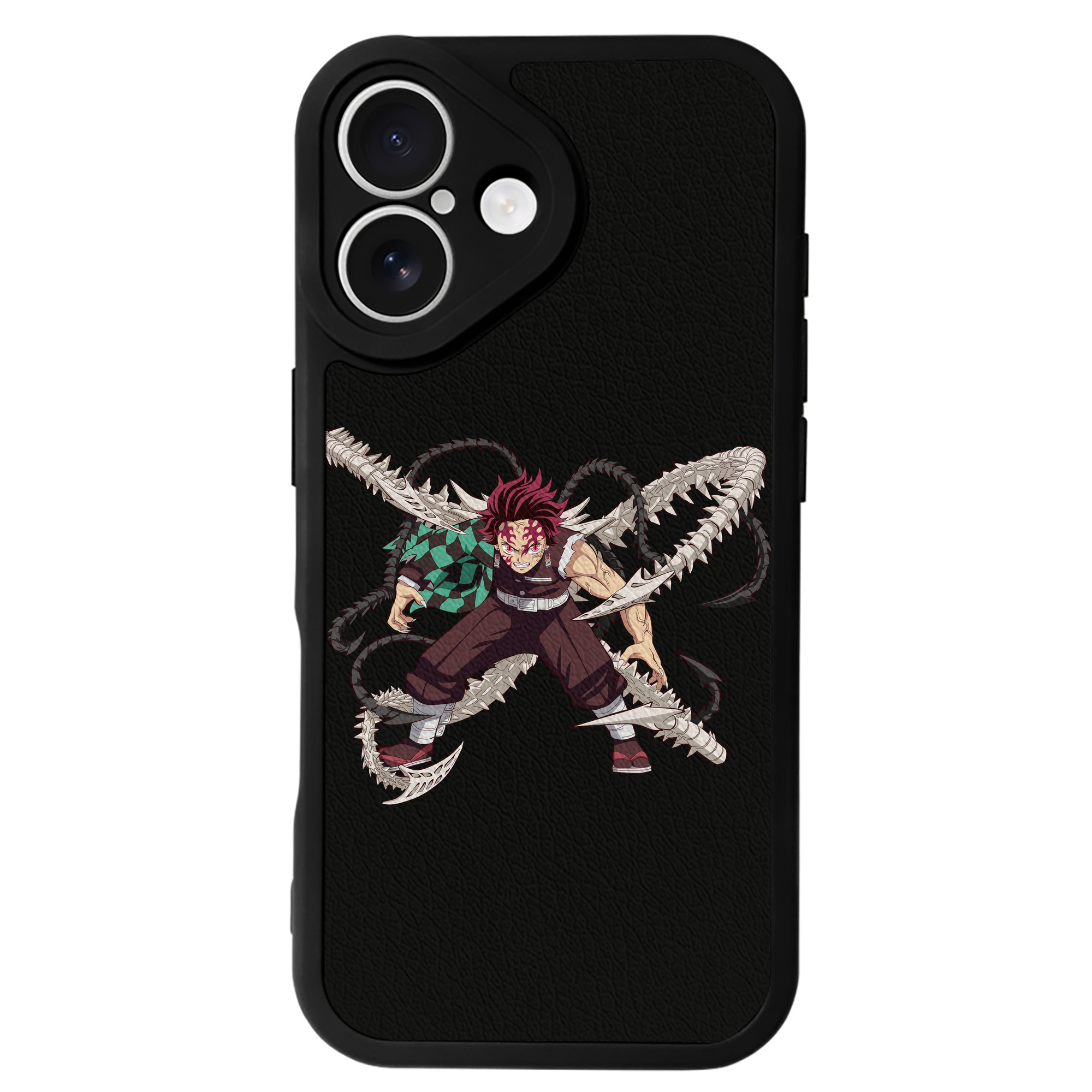 （画像用） 鬼滅の刃 竈門 炭治郎／かまど たんじろう Kamado Tanjirou 【iPhone 16シリーズ対応】シリコンスマホケース（レザー調） 材質：シリコン